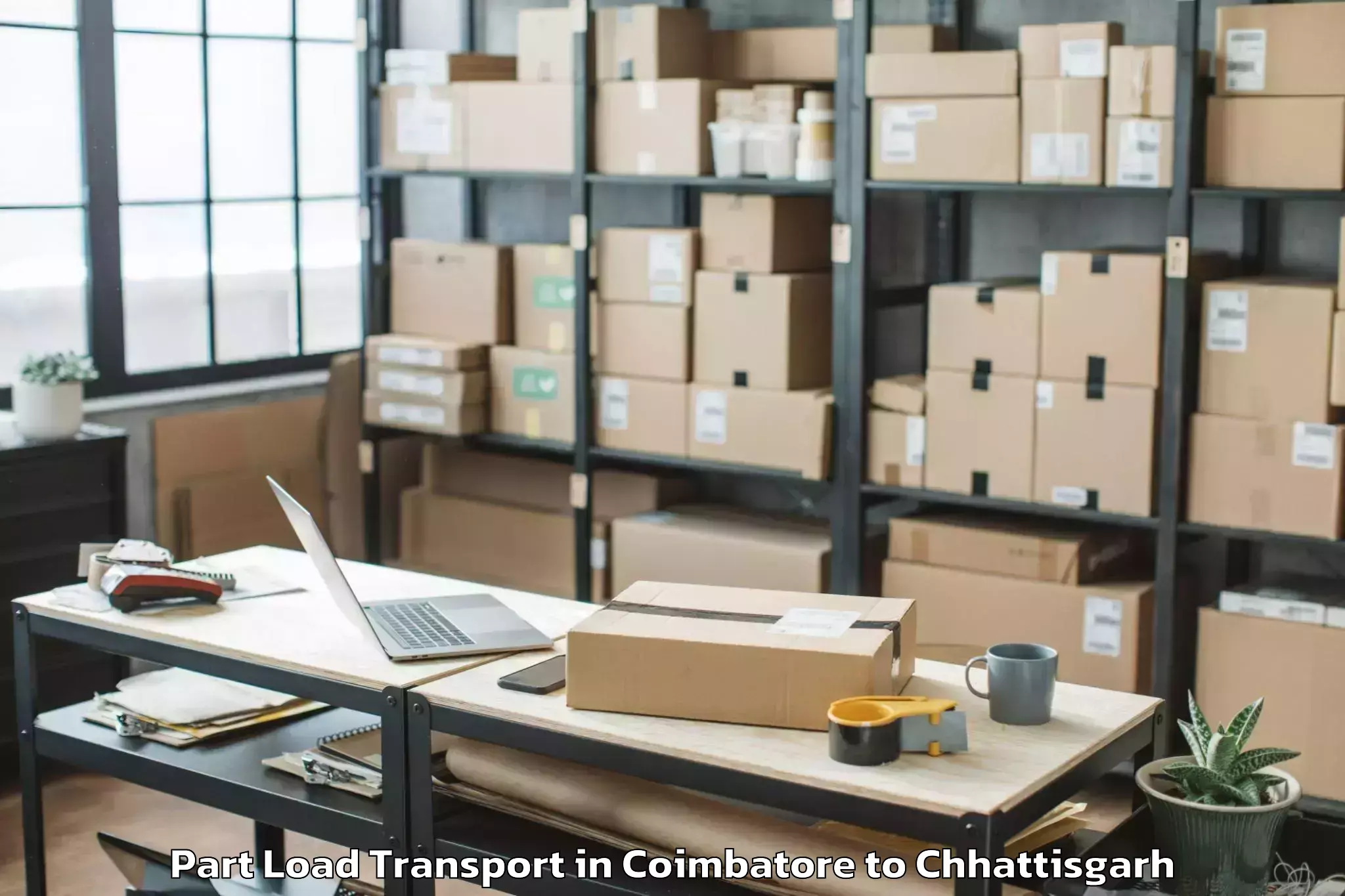 Book Coimbatore to Chhindgar Part Load Transport Online